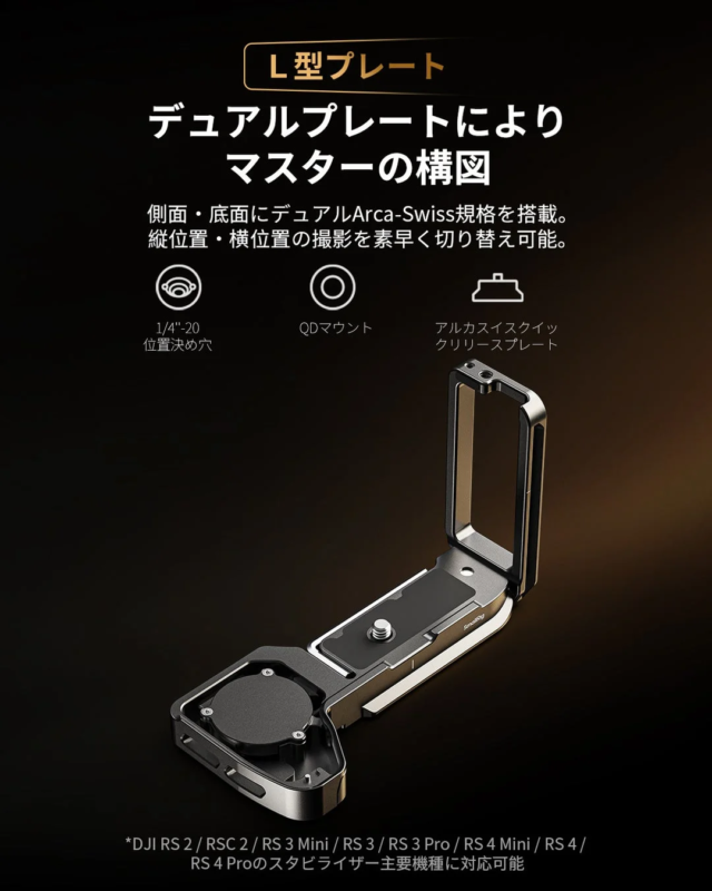 L型プレート デュアルプレートによりマスターの構図