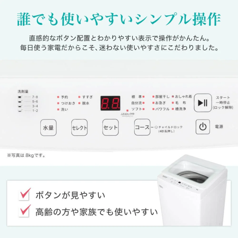 シンプル操作のコントロールパネル