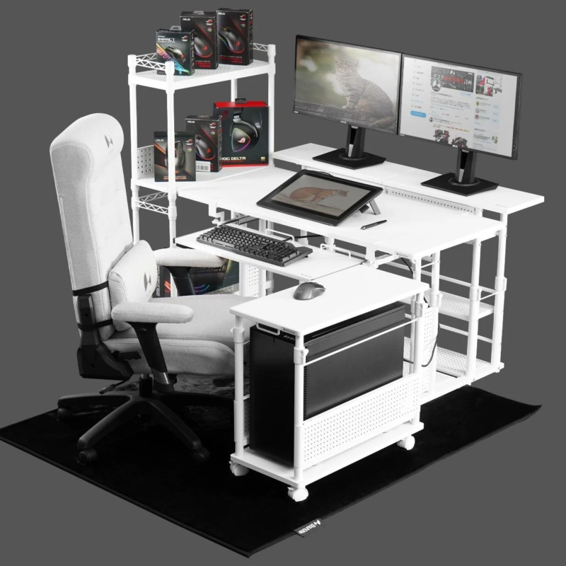 白いゲーミングセットアップ