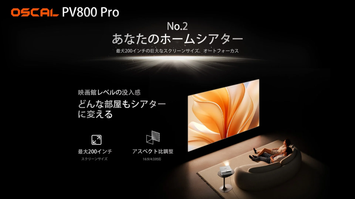 PV800 Proによるホームシアター体験