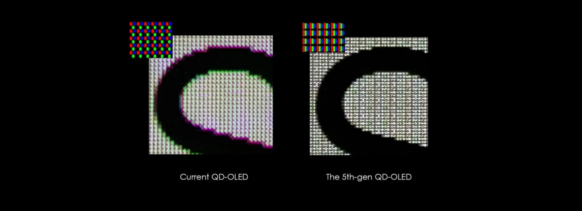 現在のQD-OLEDディスプレイと第5世代QD-OLEDディスプレイの画質比較