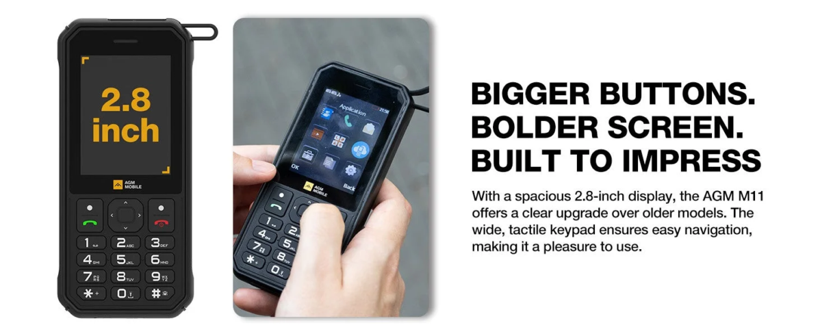 AGM M11のディスプレイとキーパッド