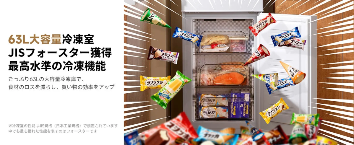 220Lモデルの冷凍室