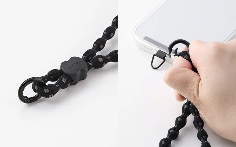 スマートフォン用ショートストラップの取り付け例