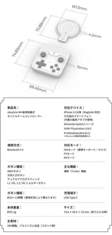 製品詳細スペックと寸法