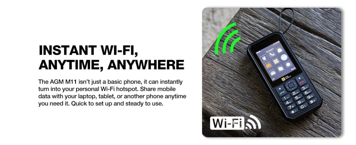 AGM M11のWi-Fiホットスポット機能