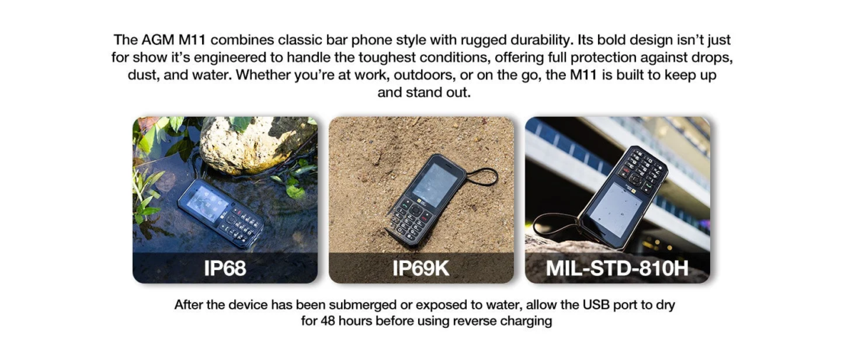 AGM M11の耐久性を示す画像