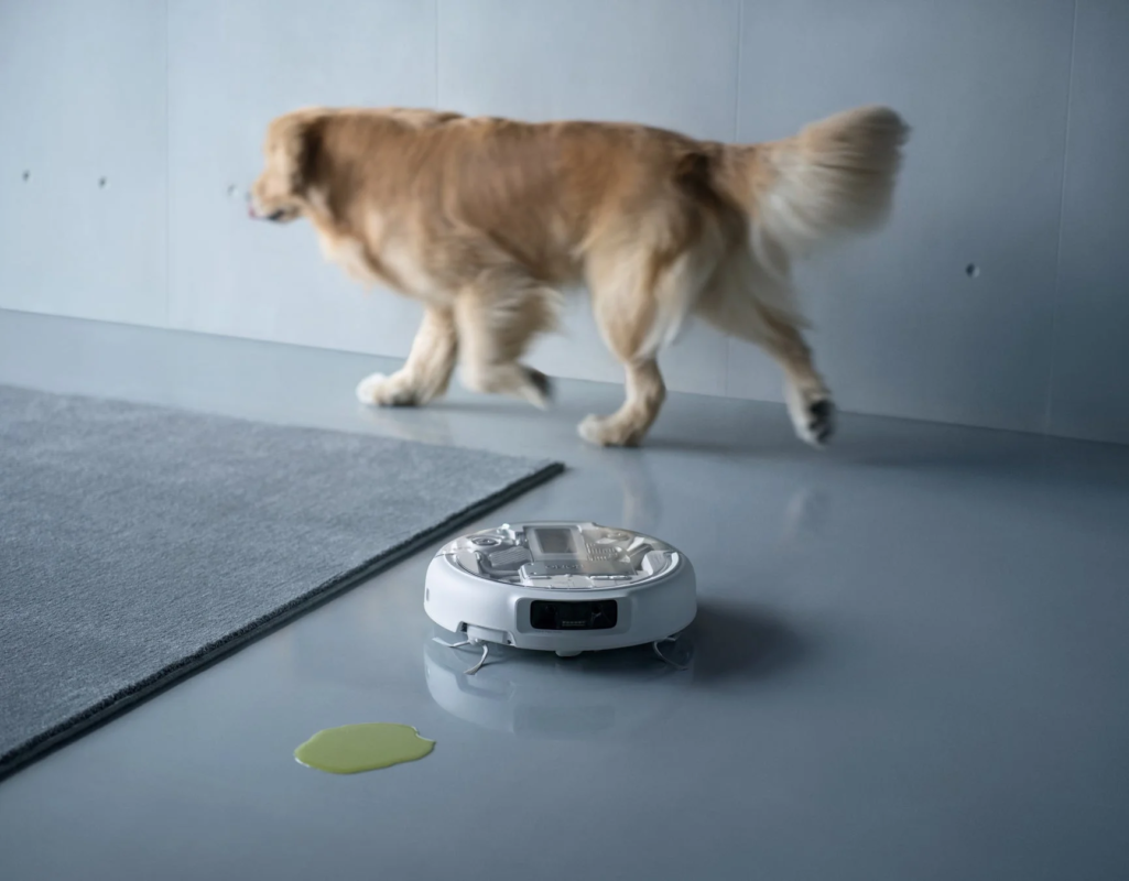 ROMOと液体汚れ、犬