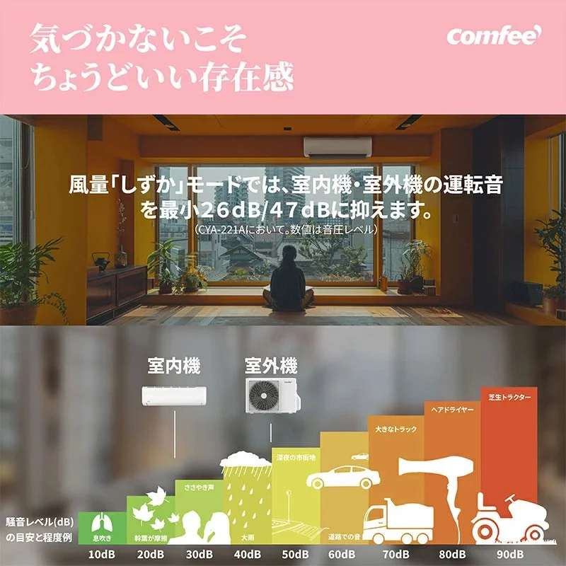 Comfeeエアコンの静音設計
