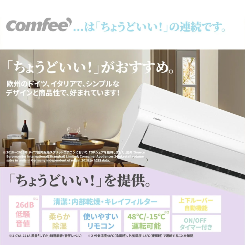 Comfeeエアコンの機能説明