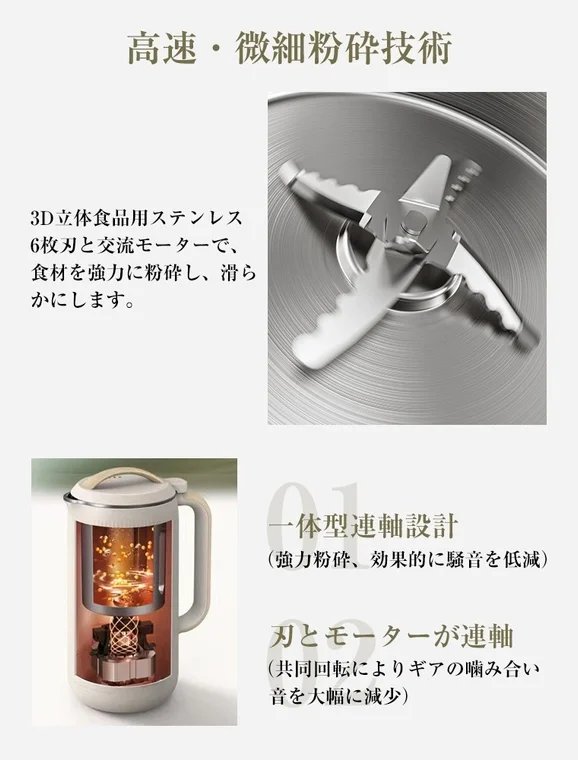 高速・微細粉砕技術のブレードとモーター