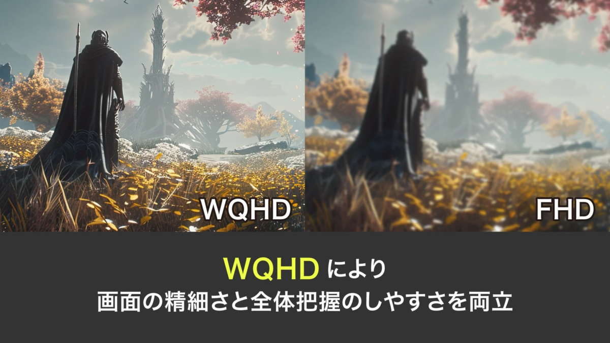 WQHDとFHDの解像度比較