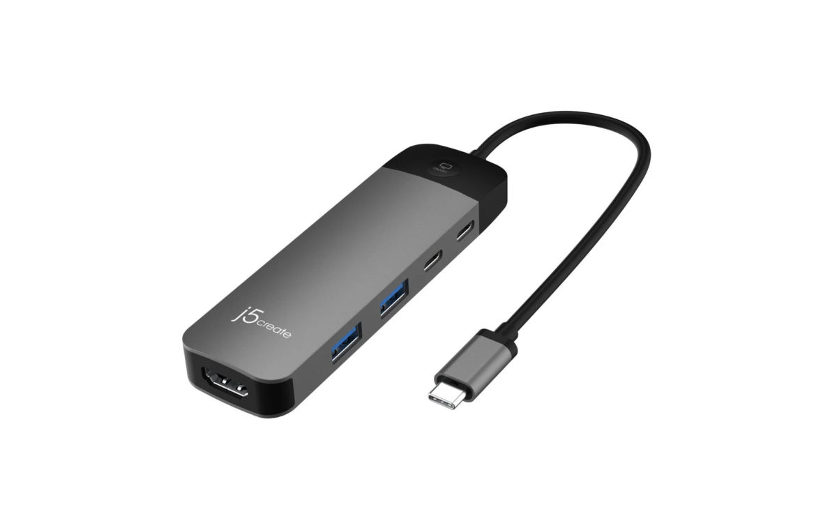 USB-C to 4K60Hz HDMI＆画面ON/OFFスイッチ付＋PD100W 6in1 マルチハブ JCD3002