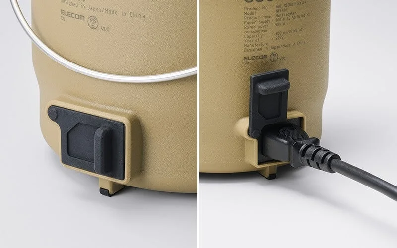 電源接続部と製品情報