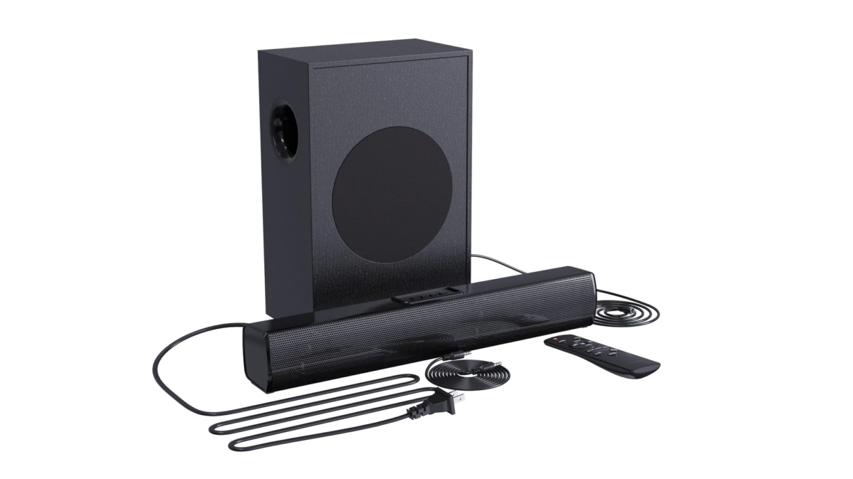 サウンドバー、サブウーファー、リモコンのセット