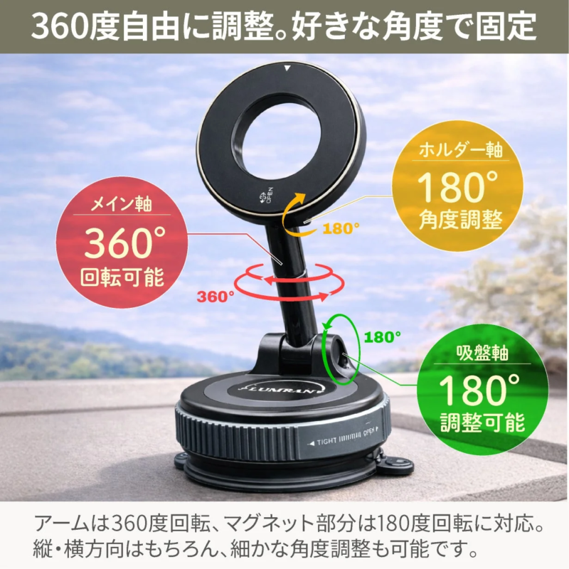 360度自由に調整
