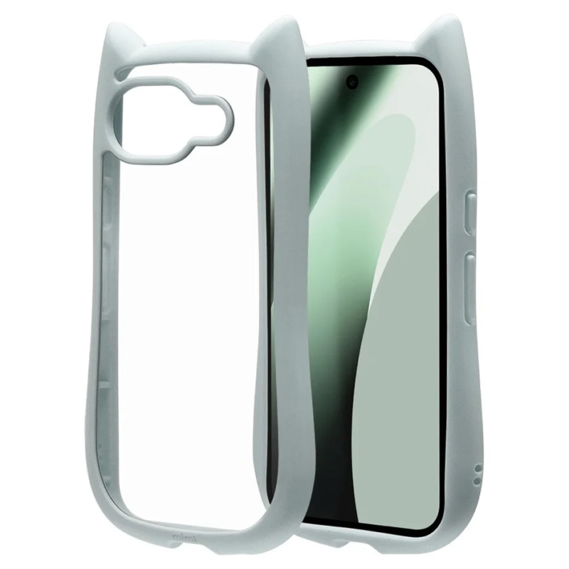 グレーの猫耳ケース