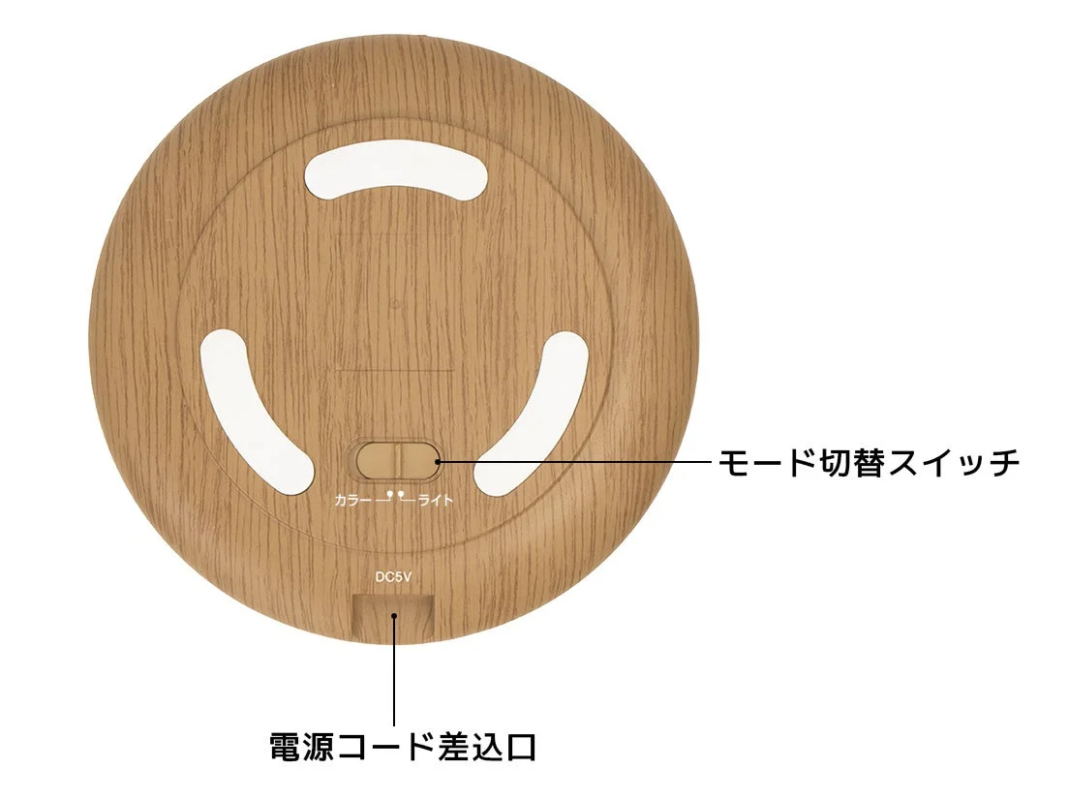 底面のモード切替スイッチとUSBポート