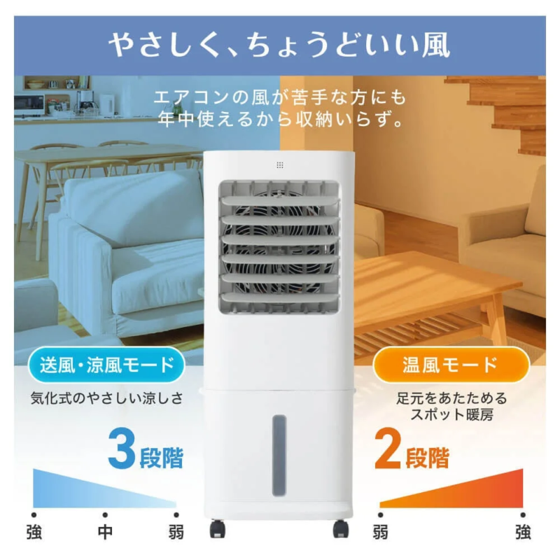 優しい風と風量調整