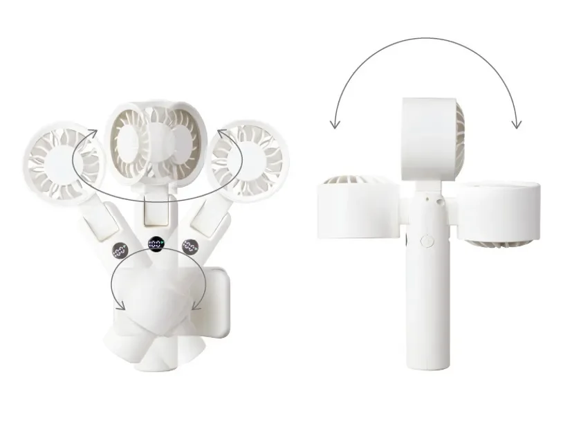 広い可動域で風の角度調整ができる