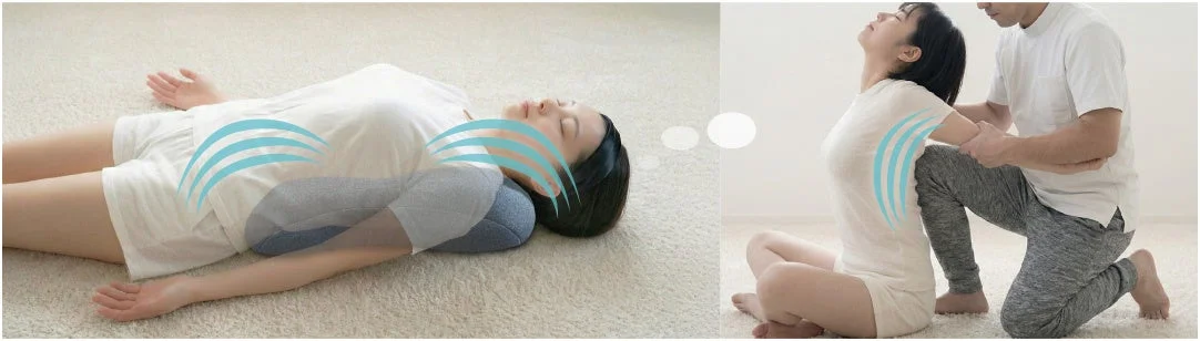 肩甲骨まわりを心地よく押し広げる設計