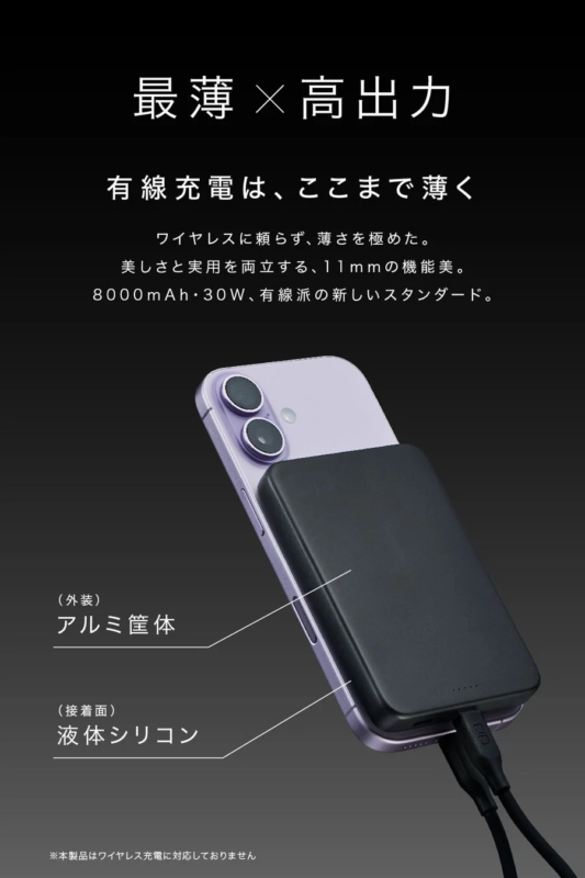 薄型デザイン