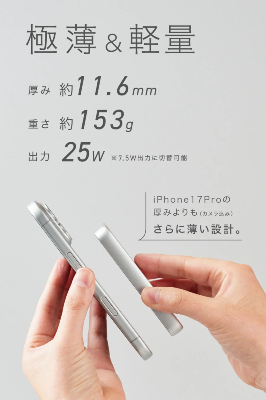 極薄軽量設計
