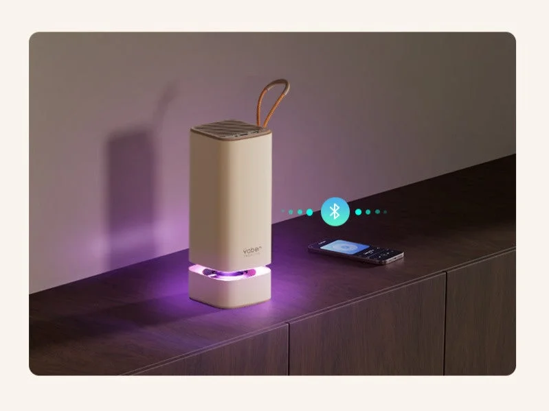 Bluetoothスピーカーとスマートフォンが無線接続されている様子