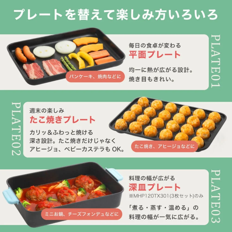 プレートを替えて楽しみ方いろいろ