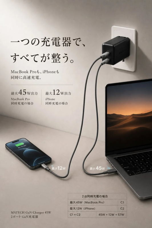 MATECH SoniCube 67W 2ポート