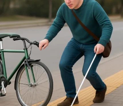 歩行中の視覚障がい者のイメージ