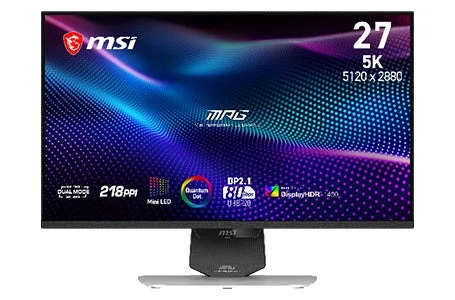 MPG 271KRAW18 5K Mini-LEDグレアパネル搭載デュアルモードゲーミングモニター