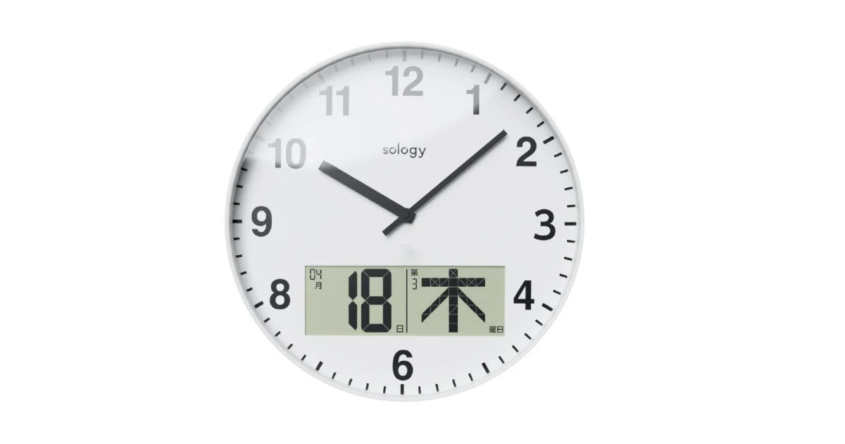 壁掛け時計のデジタル表示部分