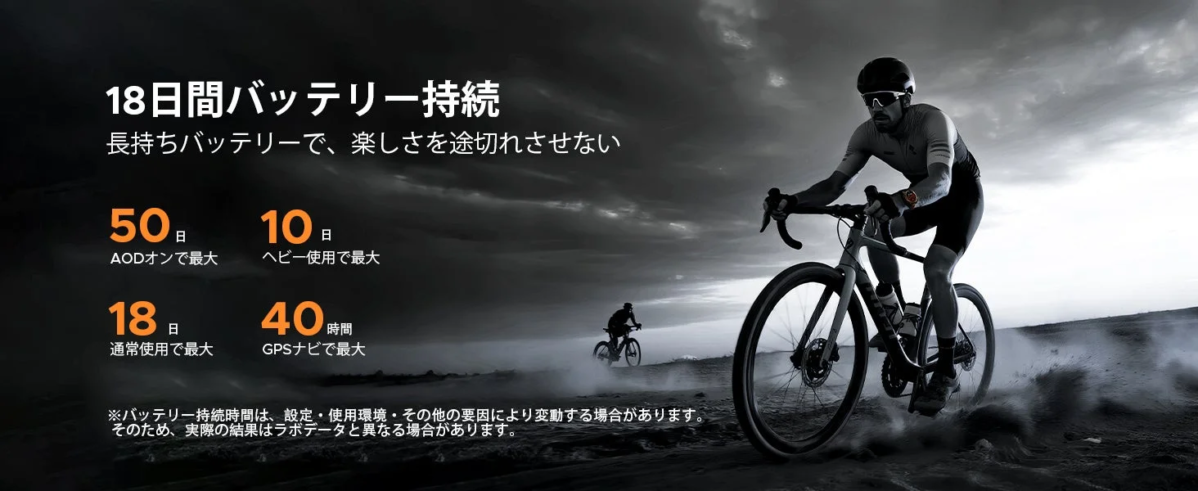 18日間バッテリー持続