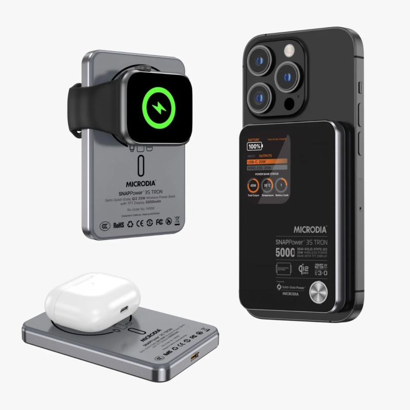 スマートフォン、スマートウォッチ、ワイヤレスイヤホンを同時に充電