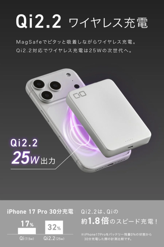Qi2.2 ワイヤレス充電