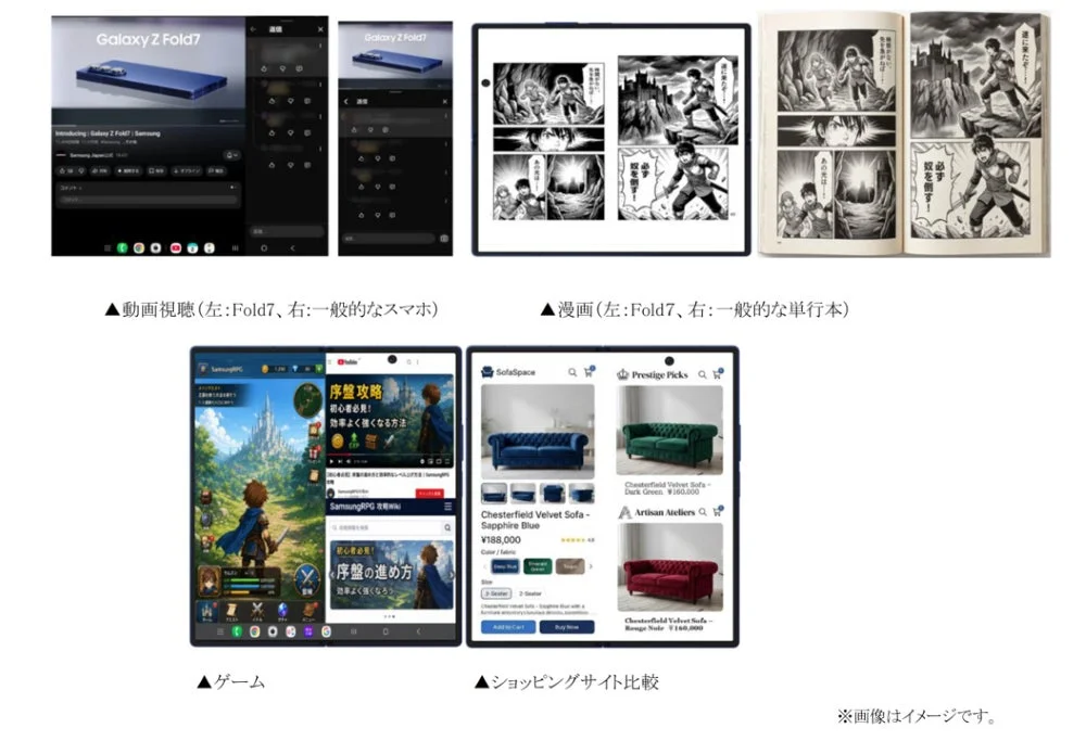 Galaxy Z Fold7の多様な利用シーン