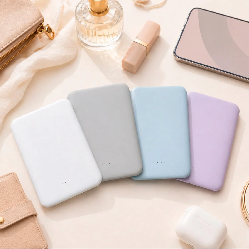 淡色カラーのモバイルバッテリー4色