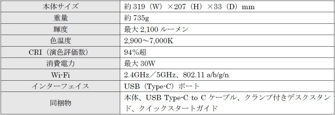 Elgato Key Light Air MK.2の製品仕様