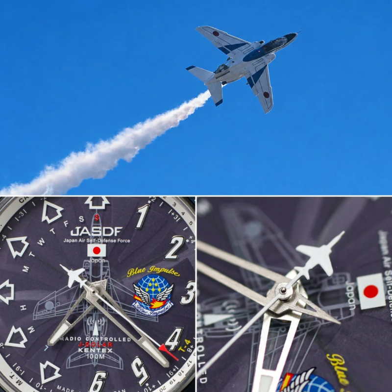 ブルーインパルスT-4型機と文字盤