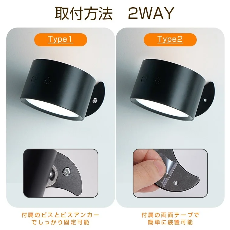取付方法 2WAY Type1 Type2