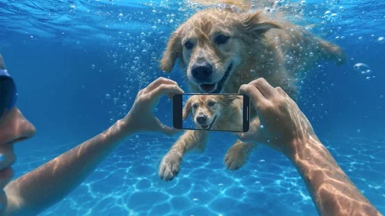 水中でのスマートフォン撮影