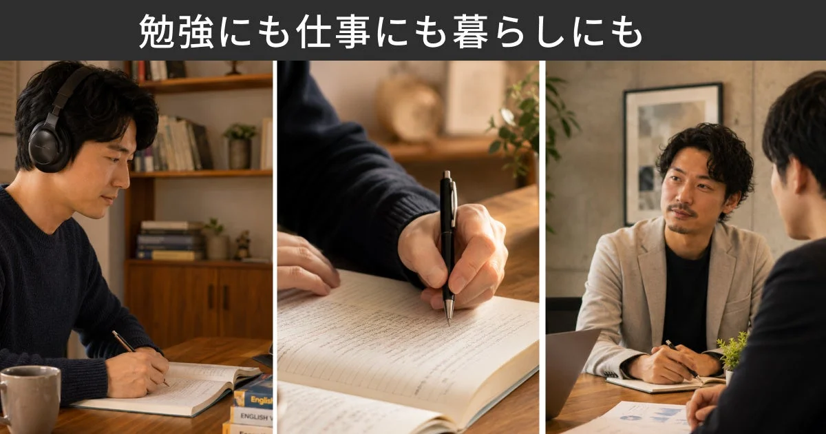 勉強、仕事、暮らしの多様なシーン