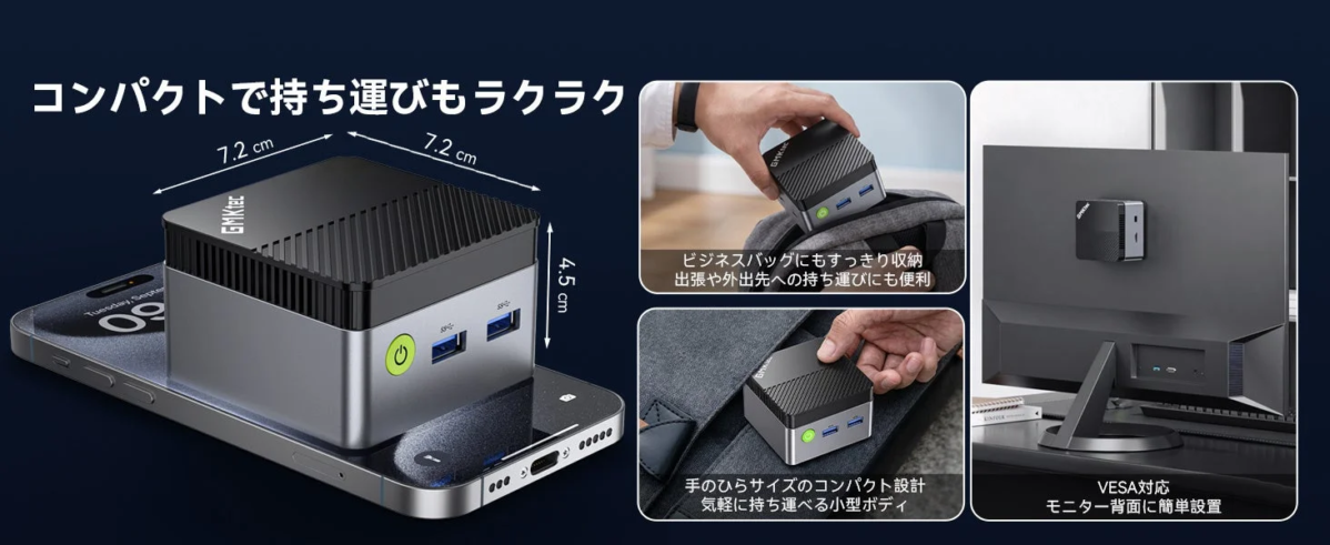 GMKtec G5S 持ち運びイメージ