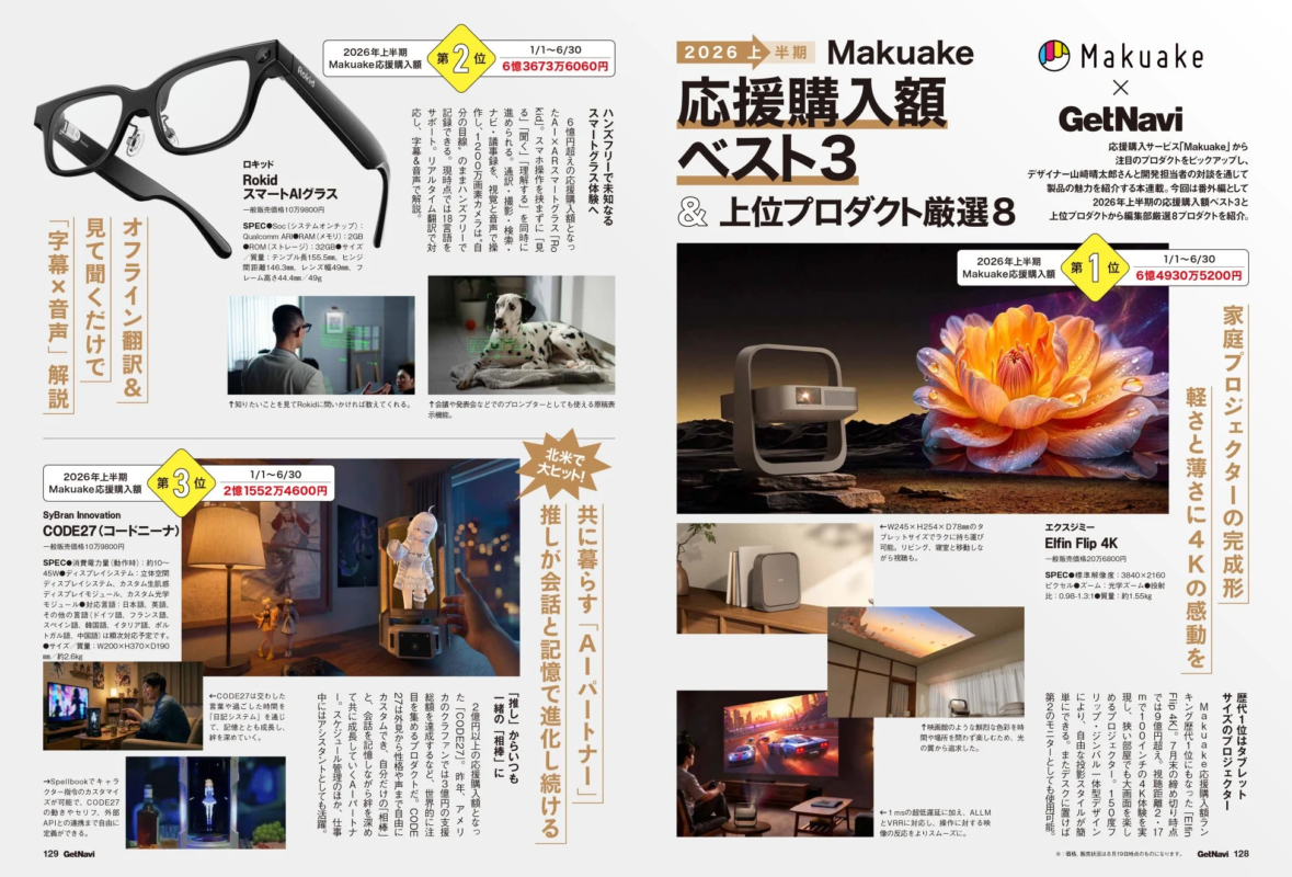Makuake×GetNavi特集ページ