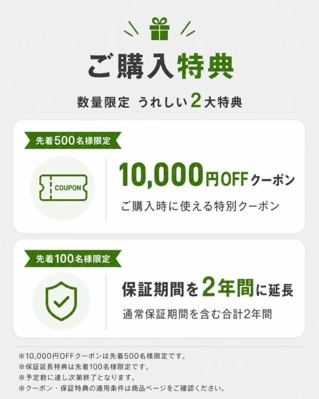 購入特典 数量限定 うれしい2大特典