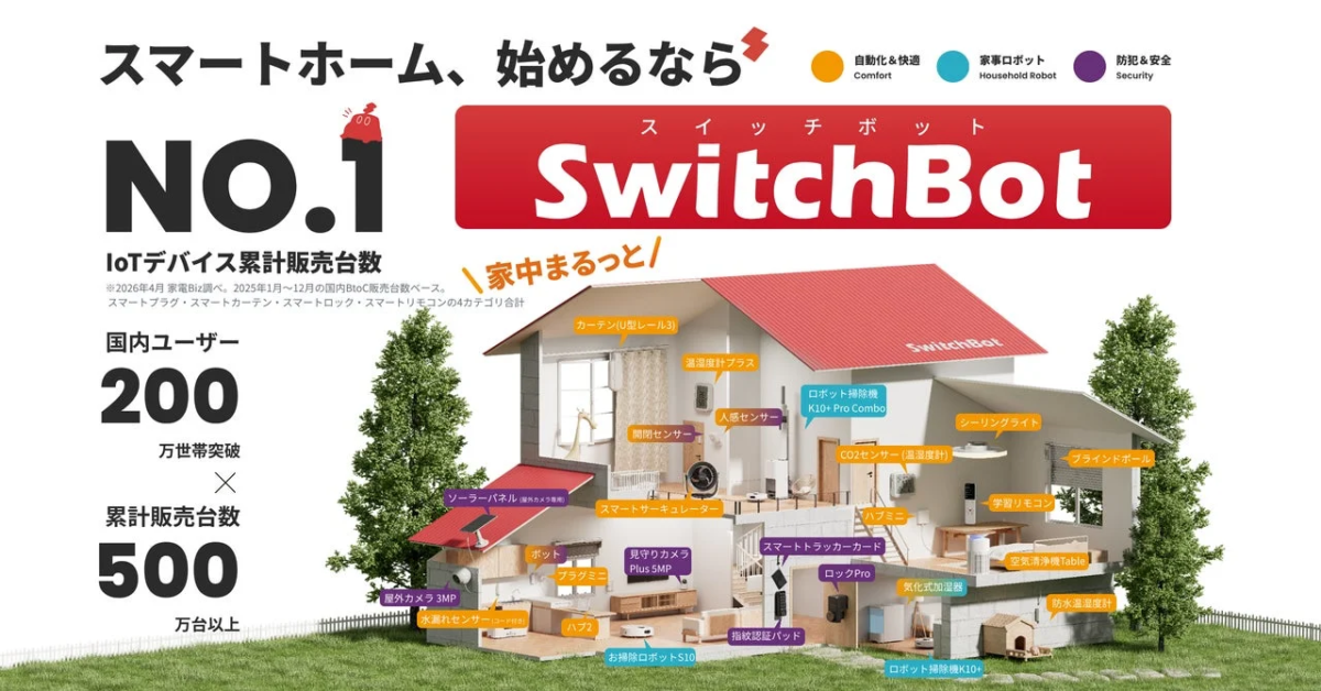 SwitchBotのスマートホーム製品群の広告