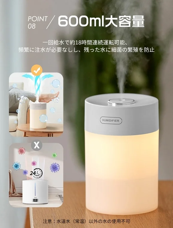 600ml大容量タンク