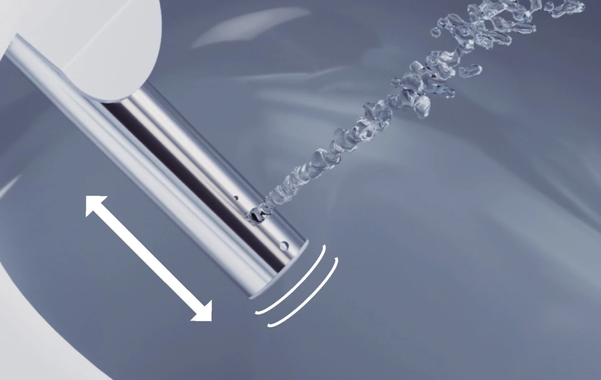 ビデのノズルから水が噴射