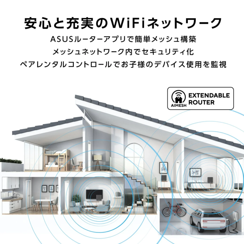 ASUS AiMeshルーターによる家全体のWiFiネットワーク